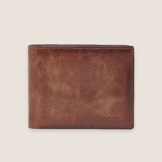 Men's brown leather wallet.