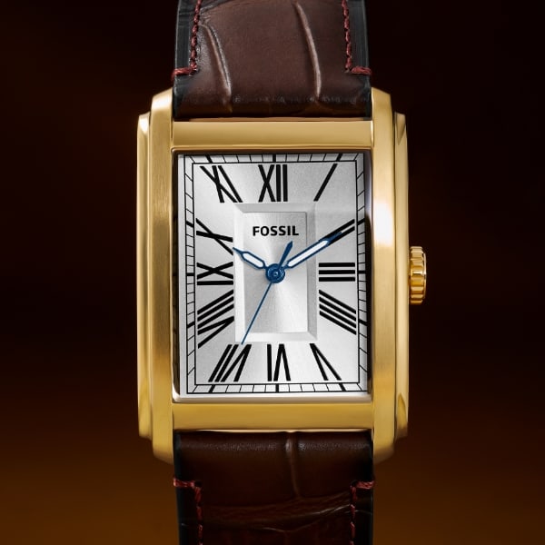 The brown leather Carraway watch.