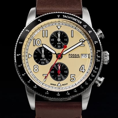 Brown leather Sport Tourer with ivory dial.