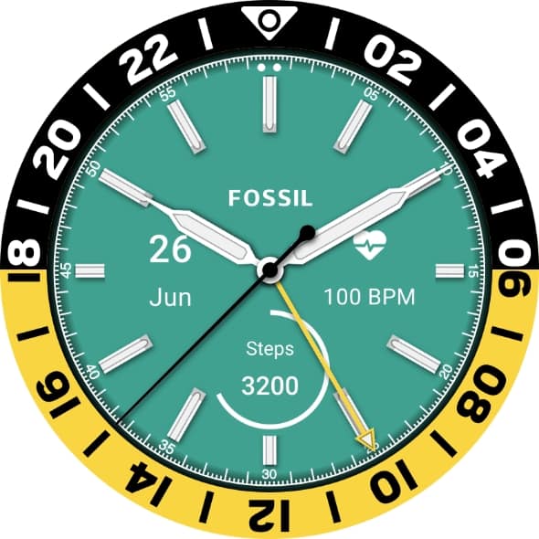 Cadran de montre Heritage GMT.