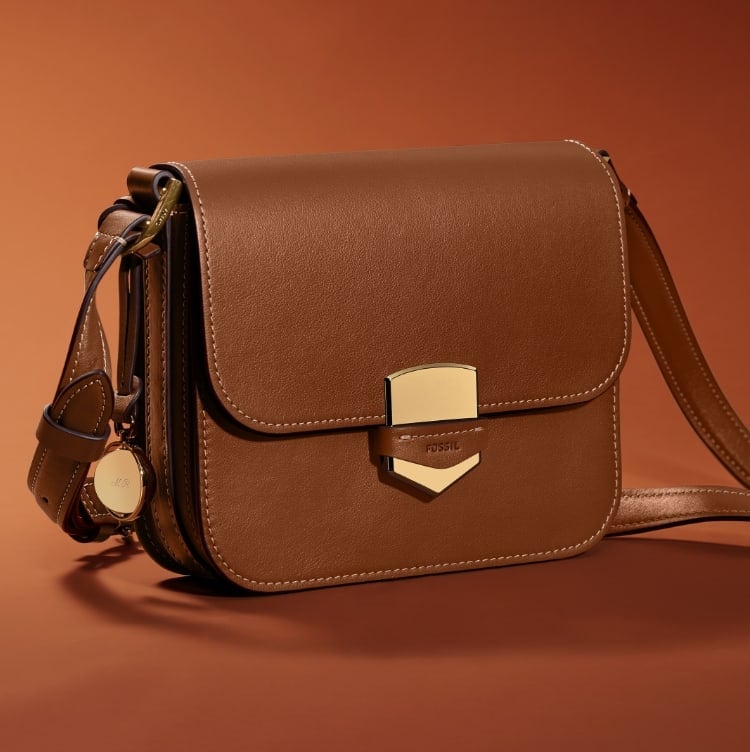 The brown leather Lennox bag with a gold-tone Crest closure.