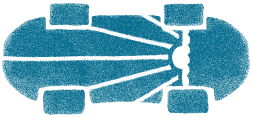Graphic of a skateboard.