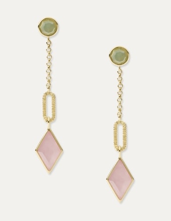 hanging diamond-shaped earrings