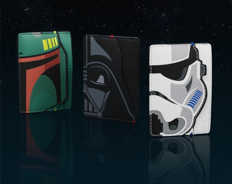 Kartenmäppchen im Look von Boba Fett, Darth Vader und eines Sturmtrupplers 