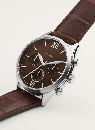 A brown leather watch 