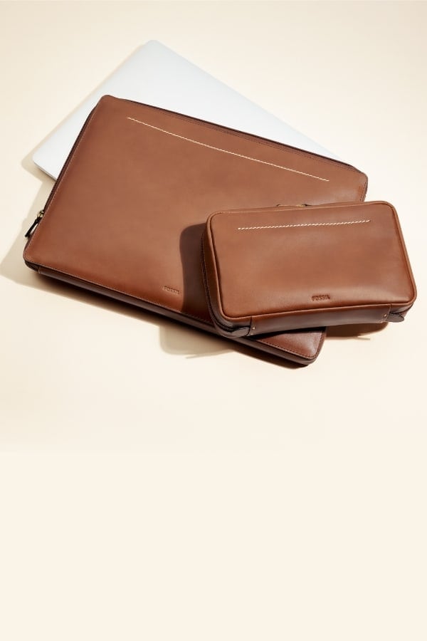 The brown leather Westover accessories.