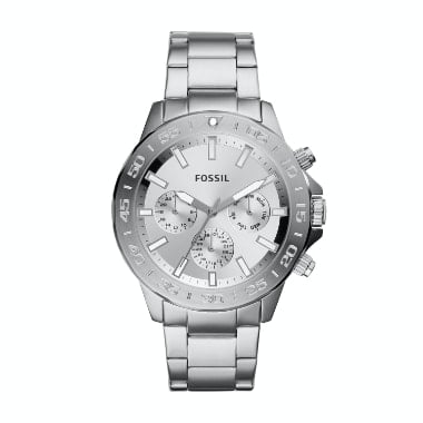 A men's silver-tone stainless-steel watch