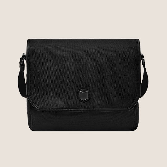 Men's blue messenger bag.