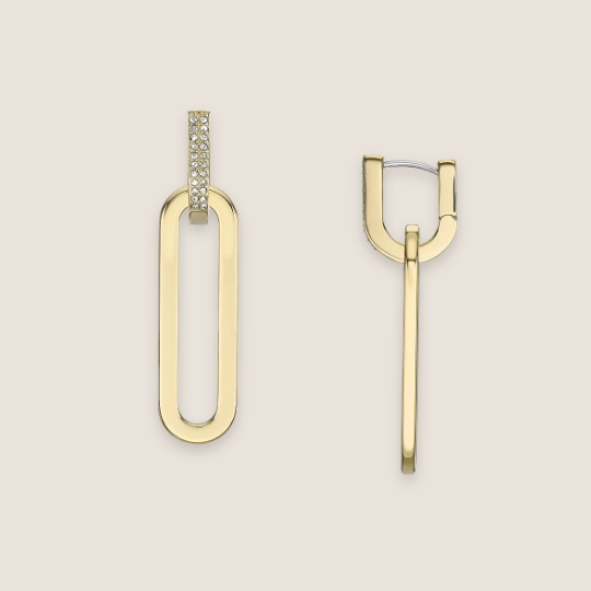 Gold-tone Fossil Heritage earrings.