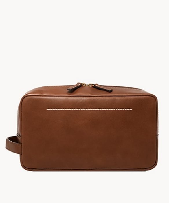 The brown leather Westover dopp kit.