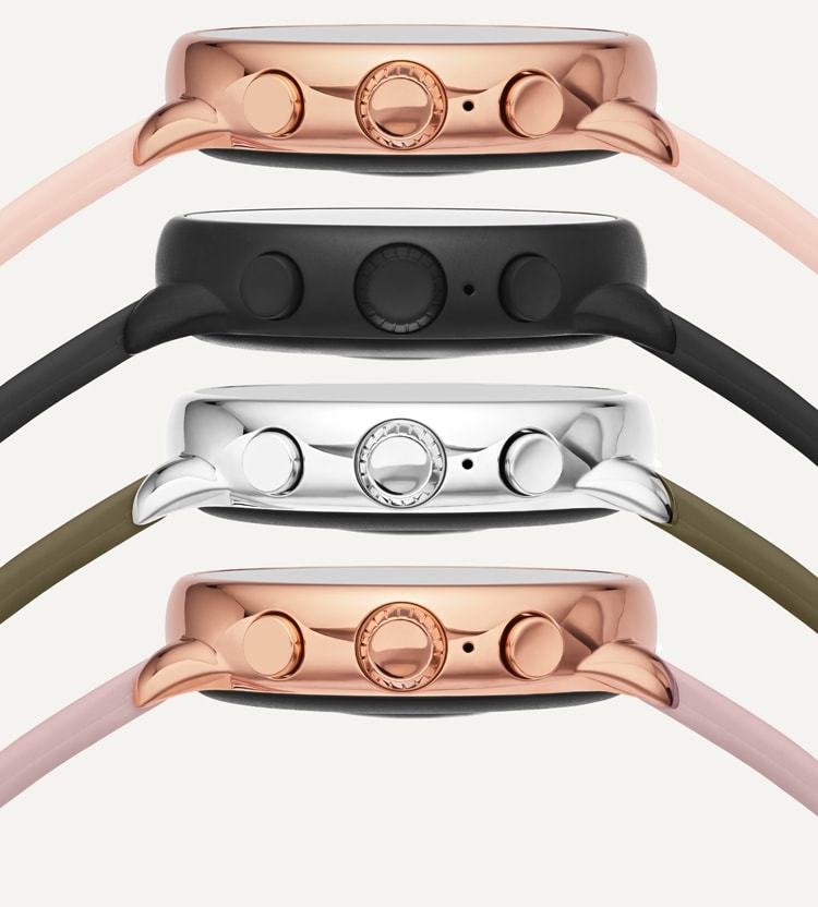 Deux montres connectées Gen 6 édition bien-être vues de côté.