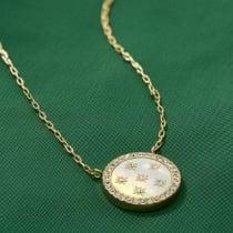 The gold-tone Sadie Hearts necklace.