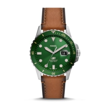 Men’s brown leather watch.