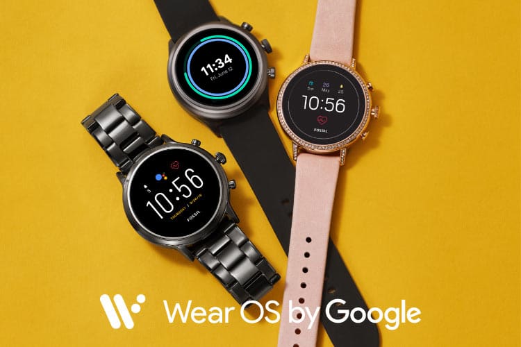 Touchscreen smartwatches with animated dials.