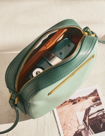Women’s leather handbag.