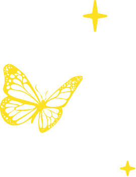Yellow butterfly graphics.