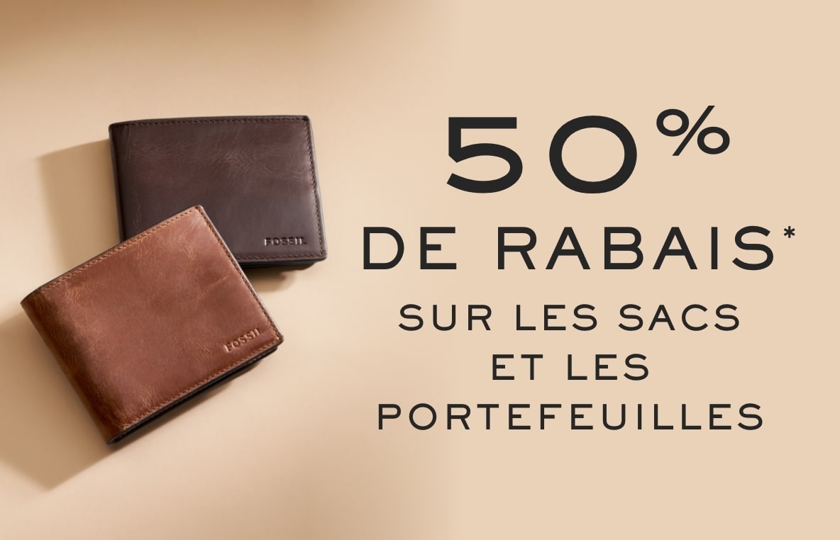 50 percent off bags and wallets