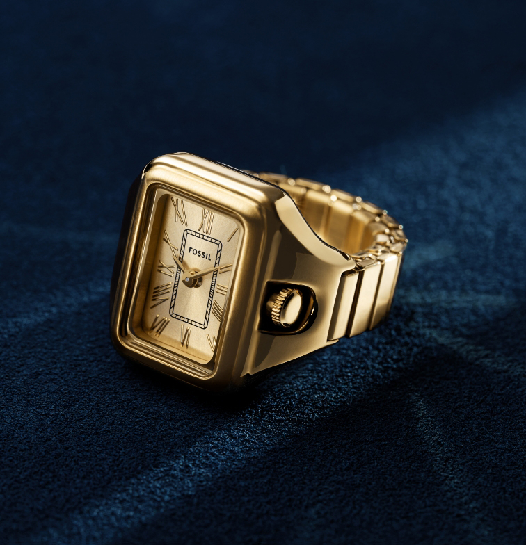 The gold-tone Raquel watch ring.