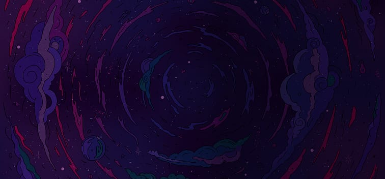 The Fossil Y2K Big Tic stainless steel watch with flickering digital flames, shown against a dark background with hot pink and blue lighting.