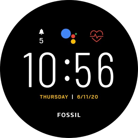 A Fossil Next Gen Digital watch face