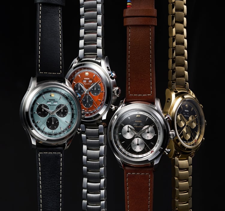 Ansprechendes Bild der Uhr Master Calendar Chronograph mit blauem Zifferblatt aus der Uhrenkollektion Signature CS-1.
