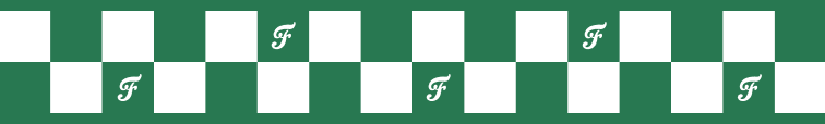 Green and cream chequerboard design.