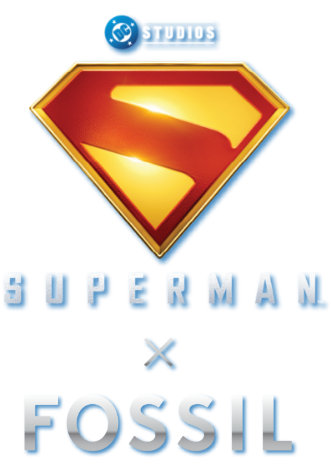 The Superman and Fossil logo lockup.
