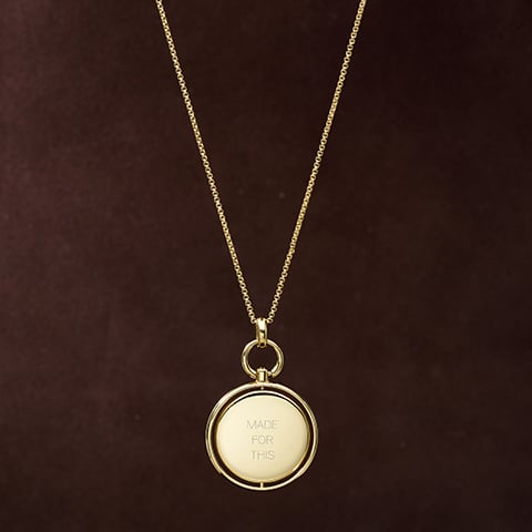 Heritage Legacy Charm Gold-Tone Stainless Steel Pendant Necklace