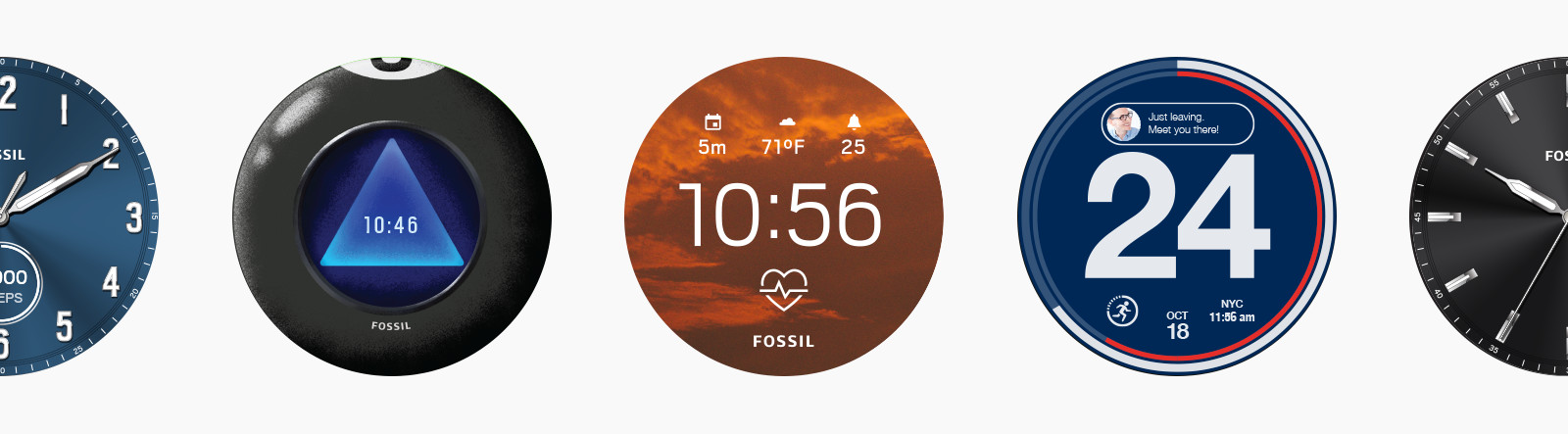 Various dials showing different background images and configurations.