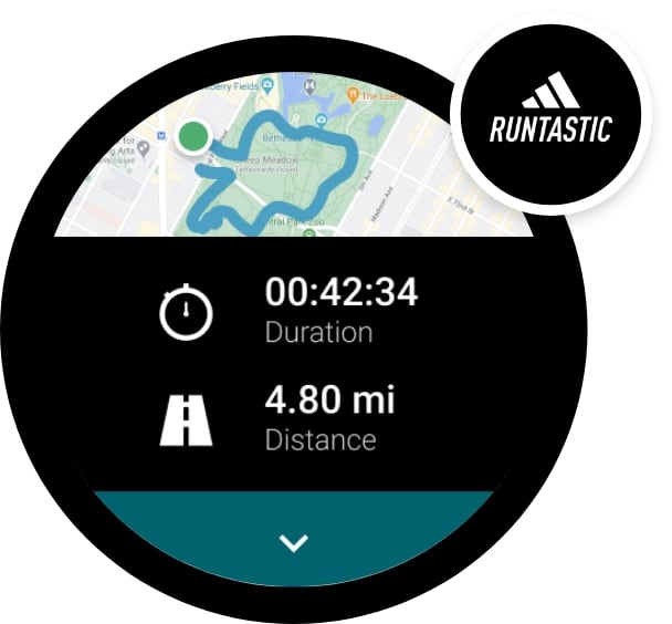 Adidas Runtastic dial with Adidas Runtastic logo