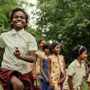 Children running.