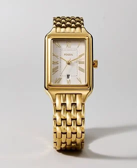 Abbildung einer goldfarbenen Uhr Raquel von Fossil